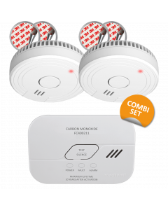 Fire prevention set - Smoke Detector with Magnet Assembly - 5 Year Battery & Carbon Monoxide Detector – 10 Year Sensor (FF1840)