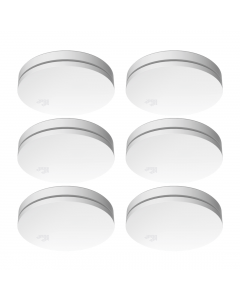 Ultra Thin Smokedetector with 10 year battery - Complies with European Standard EN14604 - 6 pack (FS4610)