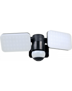 Duo LED Buitenlamp met Bewegingssensor – 2x 10W – 1200LM – IP54 Waterdicht - Zwart (LF70-20-P)