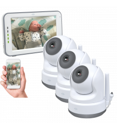 Baby Monitor Royale HD Babyfoon met 12,7 cm touchscreen en app - Met twee extra babyfoons (BC3000-3)