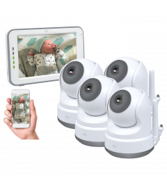Baby Monitor Royale HD Babyfoon met 12,7 cm touchscreen en app - Met drie extra babyfoons (BC3000-4)