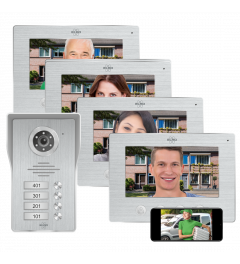 Wifi IP Video Deur Intercom – 4 appartementen - 1080P Full HD Camera met nachtzicht – 4-draads kabel – 16 Beltonen (DV4000IP4)