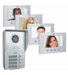 Video Deur Intercom – 4 Appartementen - 1080P Full HD Camera met nachtzicht – 4-draads kabel – 16 Beltonen (DV4000-4)