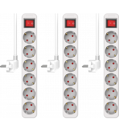 ELRO ES106S 6-fach-Steckdosenleiste mit Schalter und 1,5 m Kabel – Kindersicherung – Schukostecker – max. 3680 W – TÜV-geprüft | 3-Pack (ES106S)