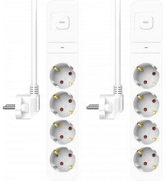 ELRO ES704 4-fach-Steckdosenleiste mit Überspannungsschutz – 1,5 m Kabel und Schalter – Kindersicherung – Schukostecker – max. 3680 W – TÜV getest | 2-Pack (ES704)