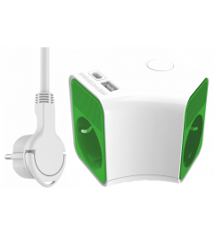 ELRO ES903 5-fach Cube Design Steckdosenleiste mit 1.5 m Kabel und Schalter – 3 x Steckdose + USB + USB-C – Kindersicherung – Schuko-Stecker – max. 3680 W – TÜV-geprüft