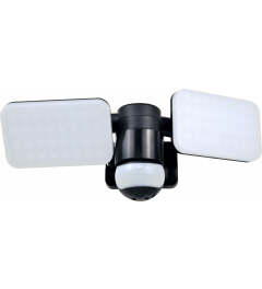 Duo-LED-Außenleuchte mit Bewegungssensor – 2 x 10 W – 1200 LM – IP54 Wasserdicht - Schwarz (LF70-20-P)