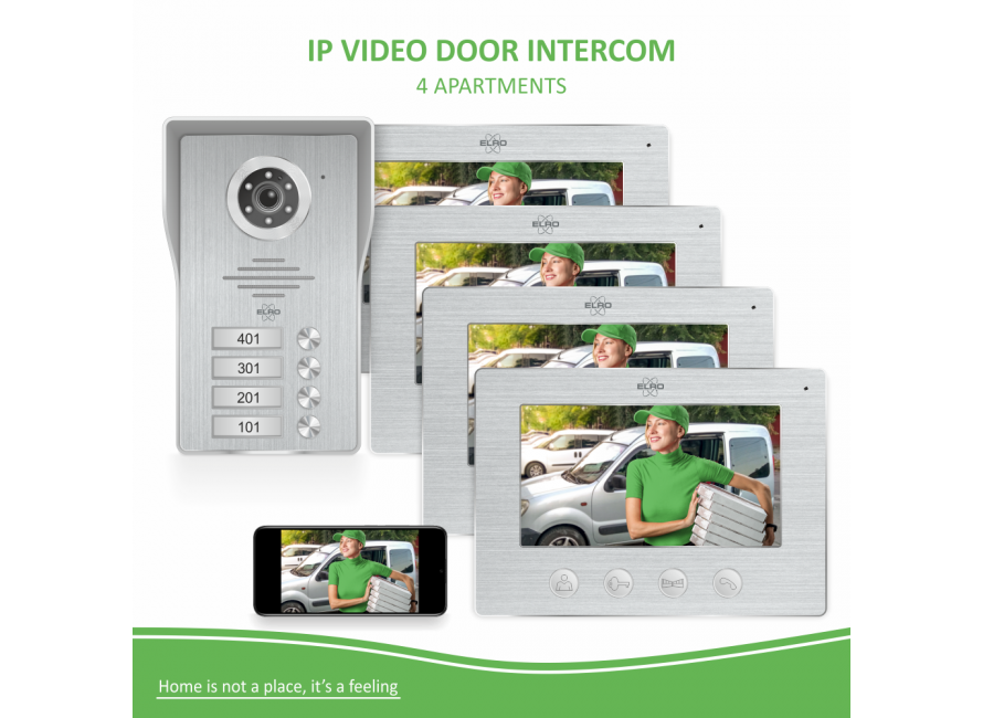 Interphone de Porte vidéo IP Wifi ELRO DVC040IP2 avec 2 Gongs d