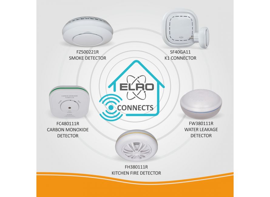 Magnethalter Gaswarner vernetzbar ELRO Connects Smart Home Funk CO Melder 